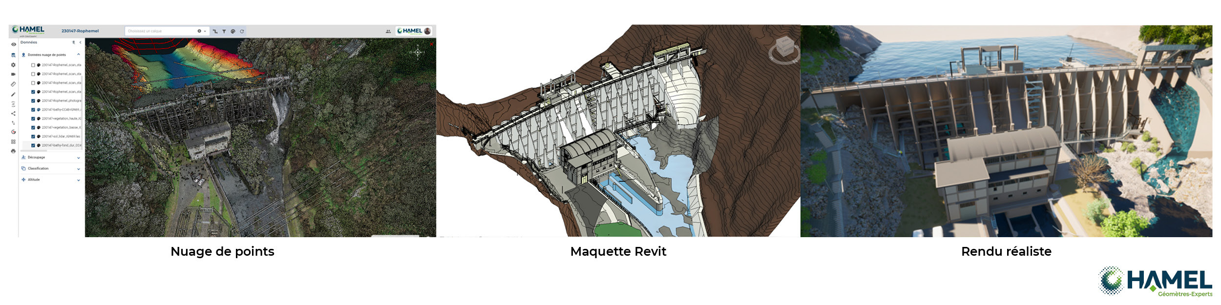 Barrage, du nuage de points au rendu réaliste