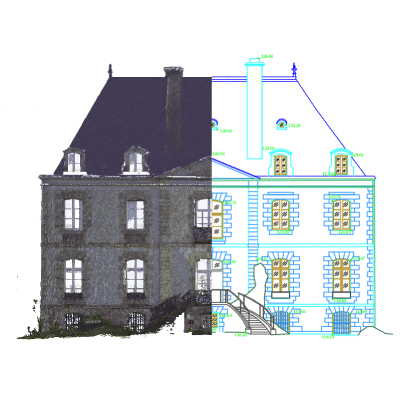 Montage nuage de points et plan facade